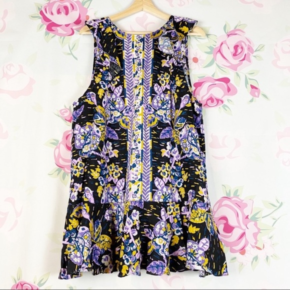 Free People Tops - NEW Free People Summer in Tulum Dark Tunic Floral Top XS